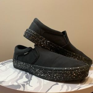Vans Ortholite Black Sparkle Soles Sneaker NWOT